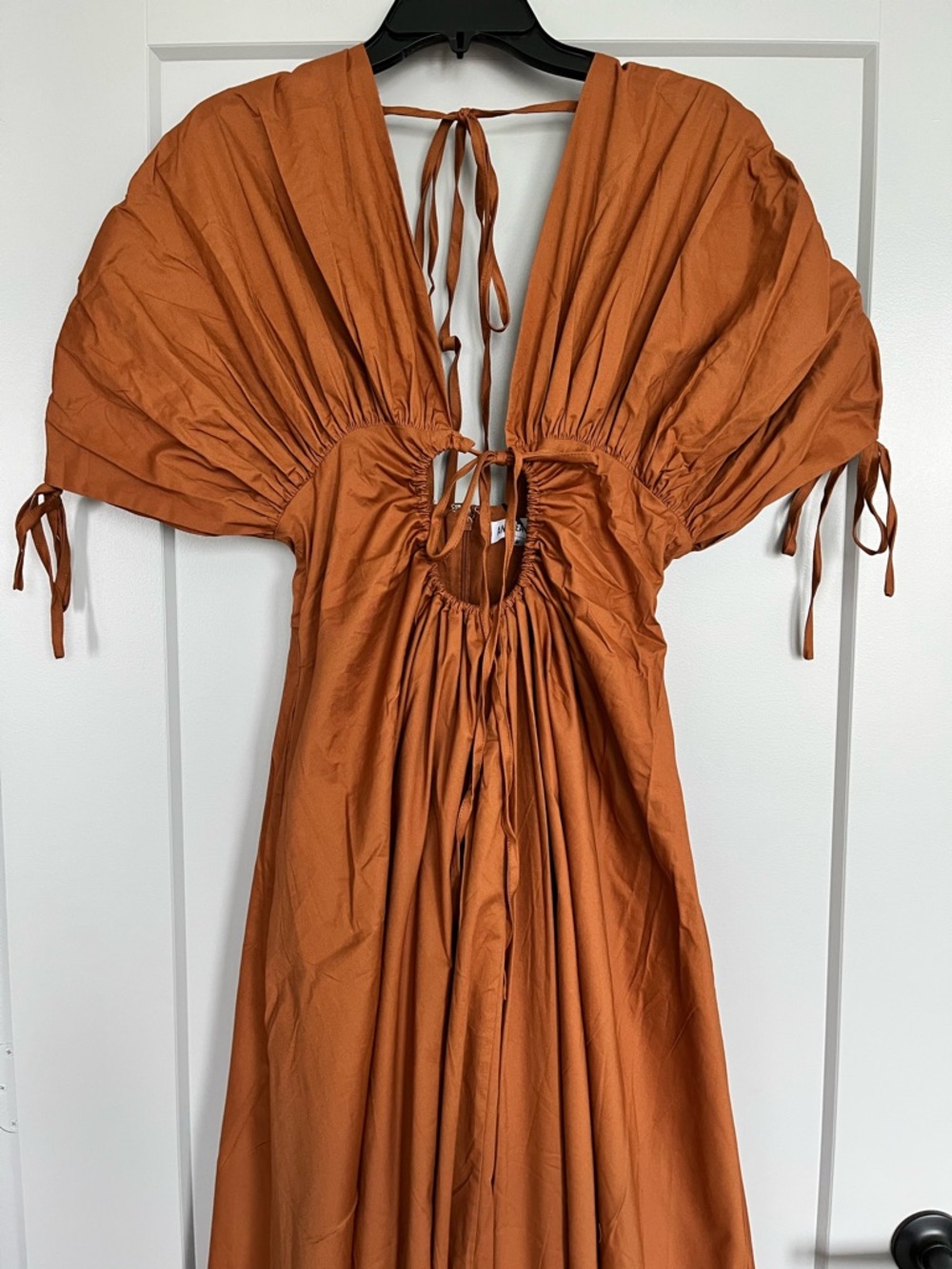 Andrea Iyamah Xena Dress Burnt Orange Size Medium (US 8-10) Cotton Maxi Dress - Picture 4 of 16